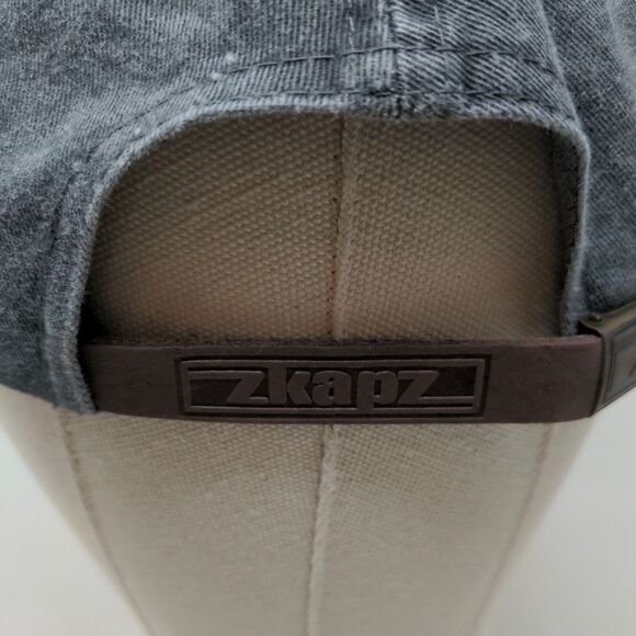 ZKAPZ Men's Slideback Hat Gray OSFA Embroidered Stick Figure Waving Logo - Picture 8 of 11